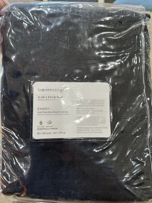 Cortina Pottery Barn EMERY 50x108 negra 1 panel forro apagón Foto 1 de 3