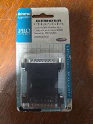 Gender Changer DB25 Male/Male Adapter Straight Through Belkin F4A252  - Image 1 of 4