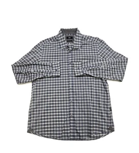Hugo Boss Long Sleeve Button Up Dress Shirt Gray Multicolor Check Mens Size L - Picture 1 of 11