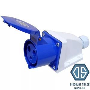 ESR ES32324 32a 3 Pin (2P+E) Blue IP44 Industrial Surface Socket M25 Thread 240V - Picture 1 of 10