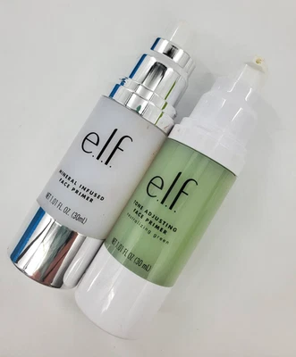 2X Verde e.l.f. Primer facial Studio Mineral infundido y ajuste de tono verde ELF Foto 1 de 4