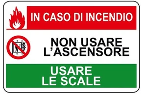 Cartello segnaletica Pericolo non usare l'ascensore 300X200 mm alluminio - Imagen 1 de 1