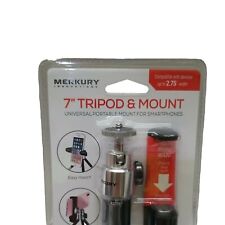 Merkury 7" Smartphone Tripod and Mount - Black Silver High Quality Metal Stand