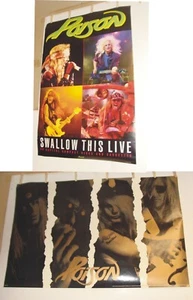Lot of 2  Vintage Poison Posters - Swallow This Live (Perforated) 1990 & 1991  - Picture 1 of 7