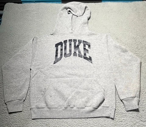 Duke Blue Devils Hoodie Mens XL Gray Pullover Sweatshirt Made in USA Vintage 80s Cover
