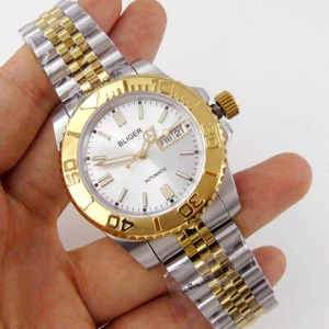 NH36 Reloj Automático para Hombre Cristal de Zafiro Día/Fecha Esfera Plateada Correa Jubileo - Imagen 1 de 6