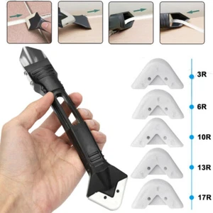 5 in 1 Silicone Caulking Sealant Remover Glue Scraper Finishing Clean Tool Kit - Picture 1 of 8