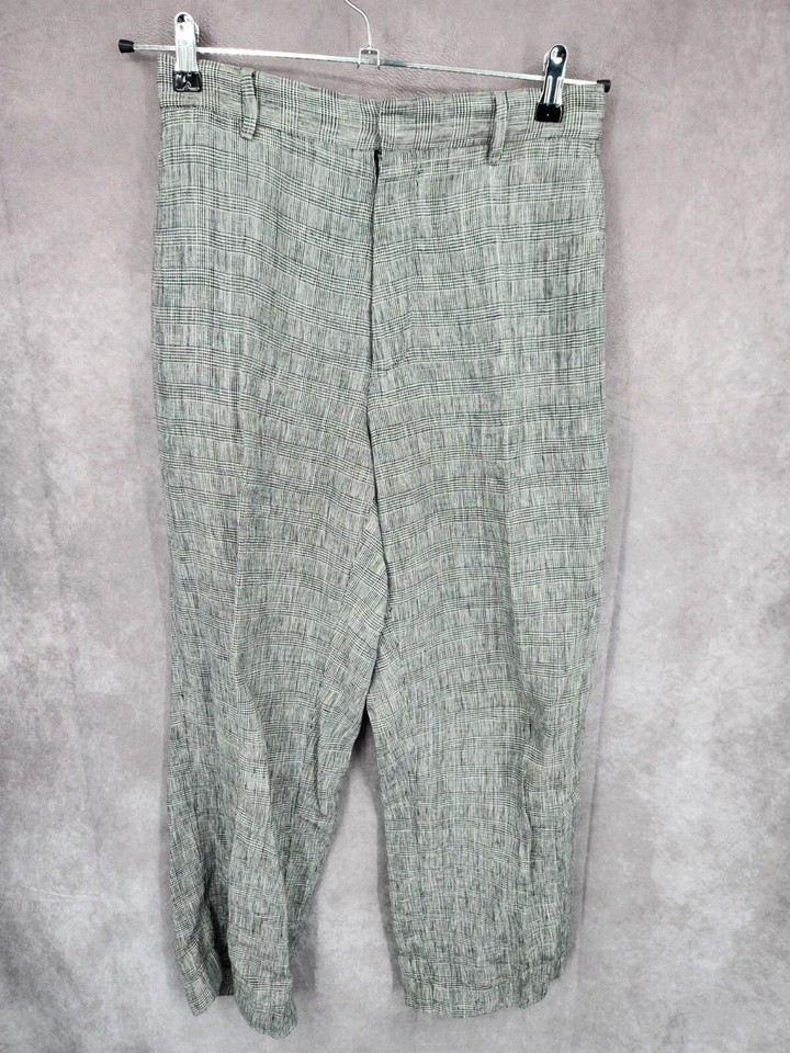 Michael Kors Pants Womens 0 Gray Plaid Chino Trousers Career Wear Linen Preppy - Image 1 of 4