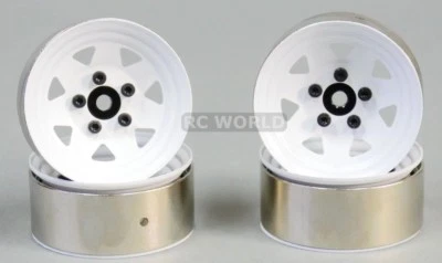 RC 1/10 Scale METAL STEEL STAMPED Truck Rims WheelS 1.9 (4 RIMS) -WHITE- - Image 1 of 4