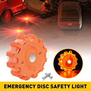 New LED Road Flare Light Roadside Safety Beacon Disc Flashers Warning - Picture 1 of 10