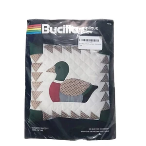 New Bucilla Country Decoy Duck Applique Pillow Kit - 16" Square No Quilt#40120 - Picture 1 of 3