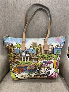 2014 Disney Dooney & Bourke Aulani Aloha Mickey On Beach Nylon Tote Shoulder Bag - Picture 1 of 24