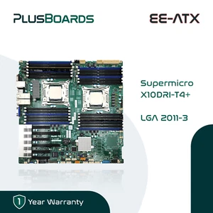 Supermicro X10DRI-T4+ LGA 2011-3 EE-ATX Server Motherboard 4x 10Gb w/ Test CPU - Picture 1 of 8