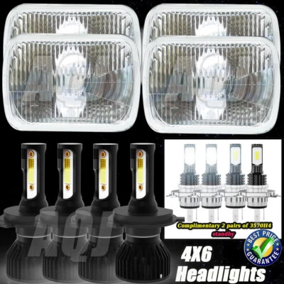 4pcs 4x6 Super white LED Headlights For Kodiak C4500 C5500 2003 2004 2005 - 2009 - Image 1 of 4