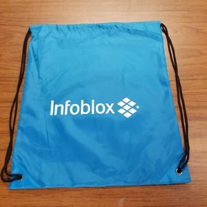 Infoblox Backpack Bag Convention Swag Blue One Pocket Foldable Vintage - Picture 1 of 6