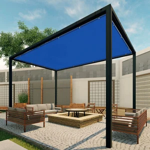 16-24ft Sun Shade Sail Rectangle Straight Edge, Outdoor Pergola Cover Blue - Picture 1 of 10