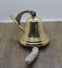 Antique Brass Ship Bell Nautical Hanging Door Bell With Wall Mounted Bracket