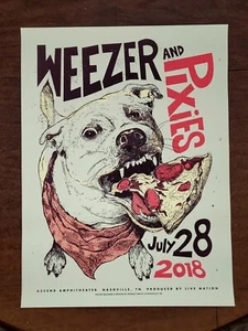 Poster Weezer & Pixies NASHVILLE, TN 2018 Stampa UFFICIALE Ascend Amphitheater  - Foto 1 di 11