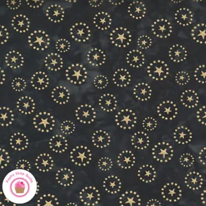 FELICITY BATIKS 27311 179M Black Gold Star Moda Kate Spain Quilt Fabric Christma - Picture 1 of 6