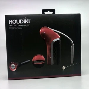Houdini Deluxe Vertical Corkscrew Red Chrome Bar - Picture 1 of 3