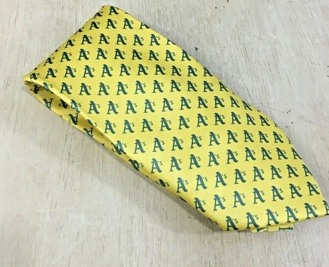 Oakland As Tie Signature Monogram Necktie Limited Edition Rare MLB Baseball Cover