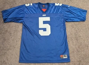 Vintage Y2K Nike Men's NFL New York Giants Kerry Collins #5 Blue Football Jersey - Picture 1 of 5