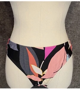 Hula Honey Women’s Multicolor Leaf Print Bikini Swimsuit Bottoms XL New - Picture 1 of 8