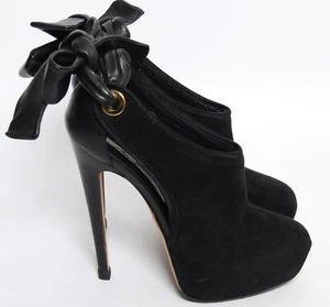 Brian Atwood High Heels Ankle Boots Black Suede Stilettos Platform Booties EU 36 - Picture 1 of 6