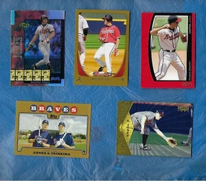 CHIPPER JONES 5 CARD PARALLEL LOT TOPPS GOLD BOWMAN GOLD IONIX PINNACLE BRAVES - Picture 1 of 2