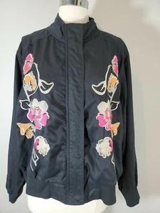 Vintage Context bestickte Damenjacke Damen Bomber Größe 2X Lord and Taylor - Bild 1 von 11