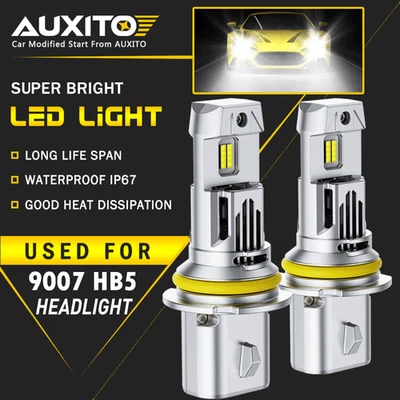 AUXITO 9007 HB5 33000LM LED Headlight Hi/Low Beam Bulbs White 6500K Super Bright - Image 1 of 4