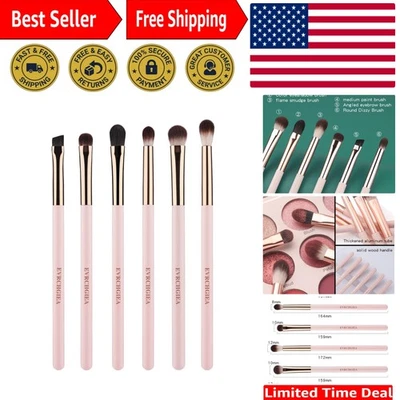 Professional 6-Piece Eyeshadow Brush Set for Effortless Blending and Definition - Image 1 of 4