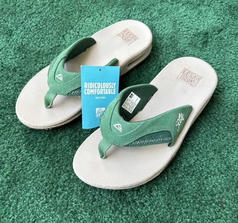 Sandalias de golf Reef Spackler para hombre talla 8 cuero verde edición limitada chanclas Foto 1 de 4