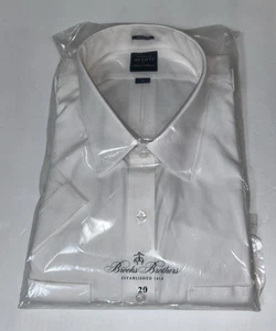 Brooks Brothers NetJets White Shirt Size 20 Regular Pilot Short Sleeve NWT - Picture 1 of 7