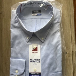 Izod men’s blue dress/button up shirt NWT Size 17/17.5-34/35 Regular Fit - Picture 1 of 9