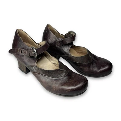 MIZ MOOZ Heather Brown Leather Mary Jane Heels Toe Cap Size 6 US / 36 EUR - Image 1 of 4
