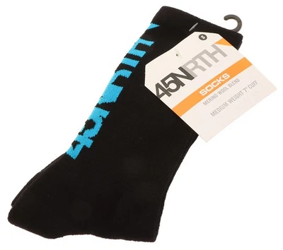 Calcetines 45NRTH Mezcla Lana Merino Peso Medio 7" Puño Talla Pequeña Negros NUEVO Foto 1 de 2