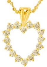 24k Real Gold Plated Open Heart Pendant Necklace CZ Jewelry Gifts for Women Her