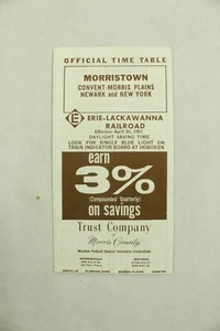 Erie-Lackawanna EL Railroad Public Timetable 1961 Morristown Train RR PTT - Bild 1 von 1