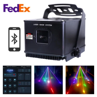 Android iOS APP 3W RGB Laser Animate IP65 Waterproof Show Projector Stage Lights - Image 1 of 4