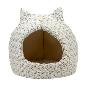 Cat Bed Hooded Cave Ancol Cat Ears Puppy Kitten Bed Soft Calming Igloo Plush - Picture 1 of 1