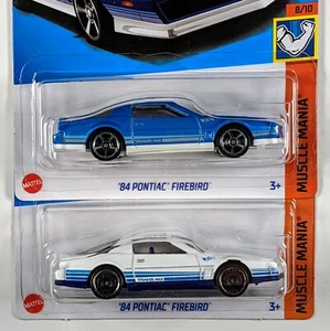 Hot Wheels / '84 Pontiac Firebird / Set of 2 / Blue & White - Picture 1 of 2