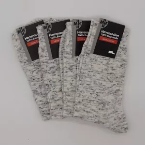 4 Paar MH Herren Socken reine Baumwolle ohne Gummi glatt Grau-Melange 39 bis 46 - Bild 1 von 2