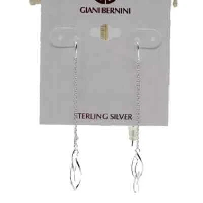 Giani Bernini Threader Drop Earrings 925 Sterling Silver 2.75" Spiral Retail $60 - Image 1 of 4