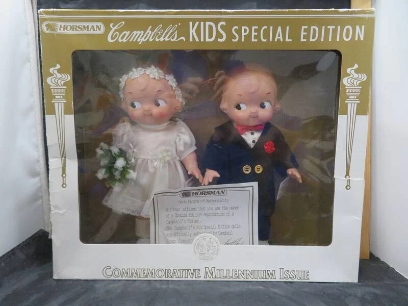1999 Horsman Campbells Kids Bride & Groom Dolls Commemorative Millennium Issue