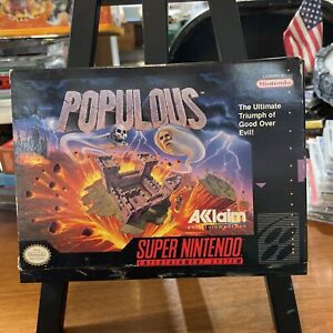 Populous (Super Nintendo Entertainment System, 1991, Acclaim Games) New Opened