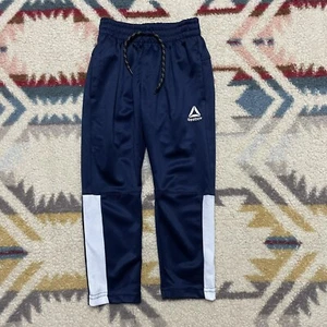 Pantalones deportivos Reebok con cintura elástica para niño azul marino blanco talla US 5 - Imagen 1 de 8