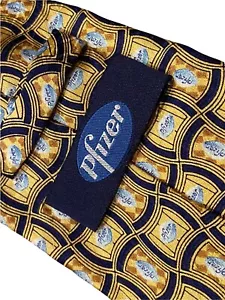 Pfizer Tie Viagra Pills Tablets Medicine Good Blue 100% Silk Necktie - Picture 1 of 8