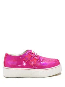 YRU Strange Cvlt Cult Krpyt Kreeper Creeper Pink Sparkle Goth Platforms Sneakers - Picture 1 of 3