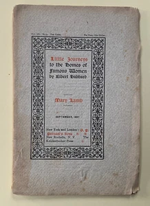 1897 Little Journey's To Homes of Famous Women ~ Mary Lamb Booklet - Picture 1 of 3